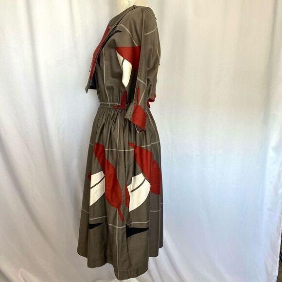 Retro 80s Vintage Midi Dress Donna Morgan Geometric Print Women’s S-M Rare - Picture 7 of 15